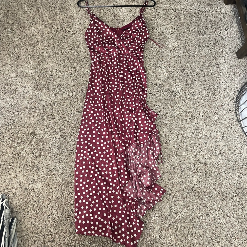 Vici polka dot satin dress